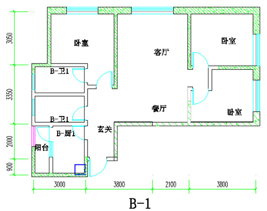 融城春晓3室2厅2卫115.7㎡户型图