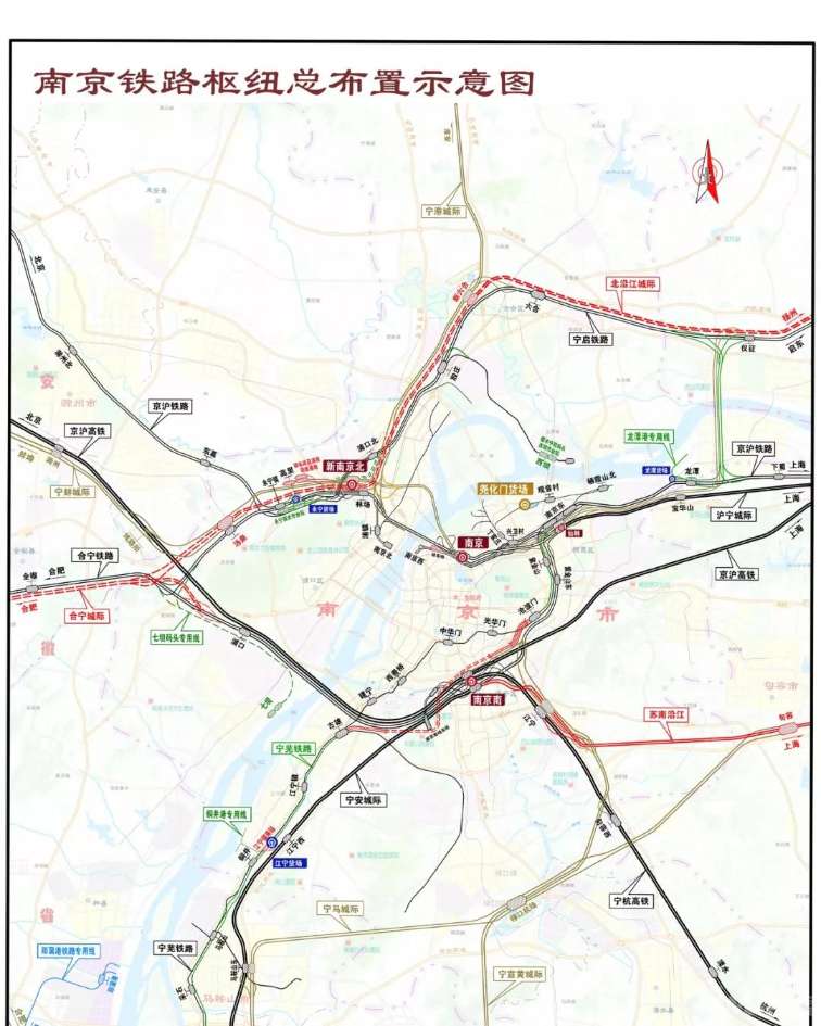 通过规划实施,南京将构建直连全国的米字形高速铁路网络,未来南京