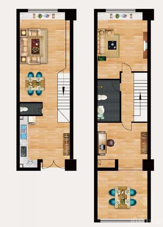 50平方复式公寓设计图图片
